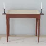Rare Swedish Red Painted Tea Table with Candle Holders