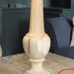 Pair of Turned Lamps Made Of Antique Oak   