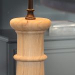Pair of Turned Lamps Made Of Antique Oak   