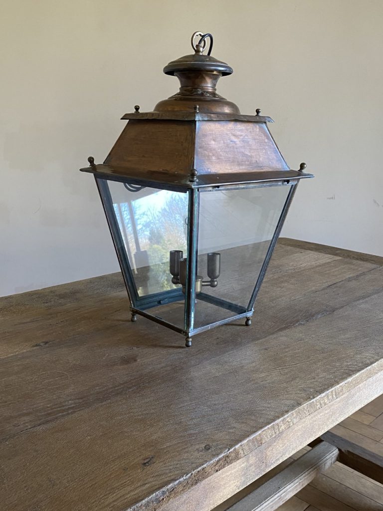 Antique Paris Copper Hall Lantern 