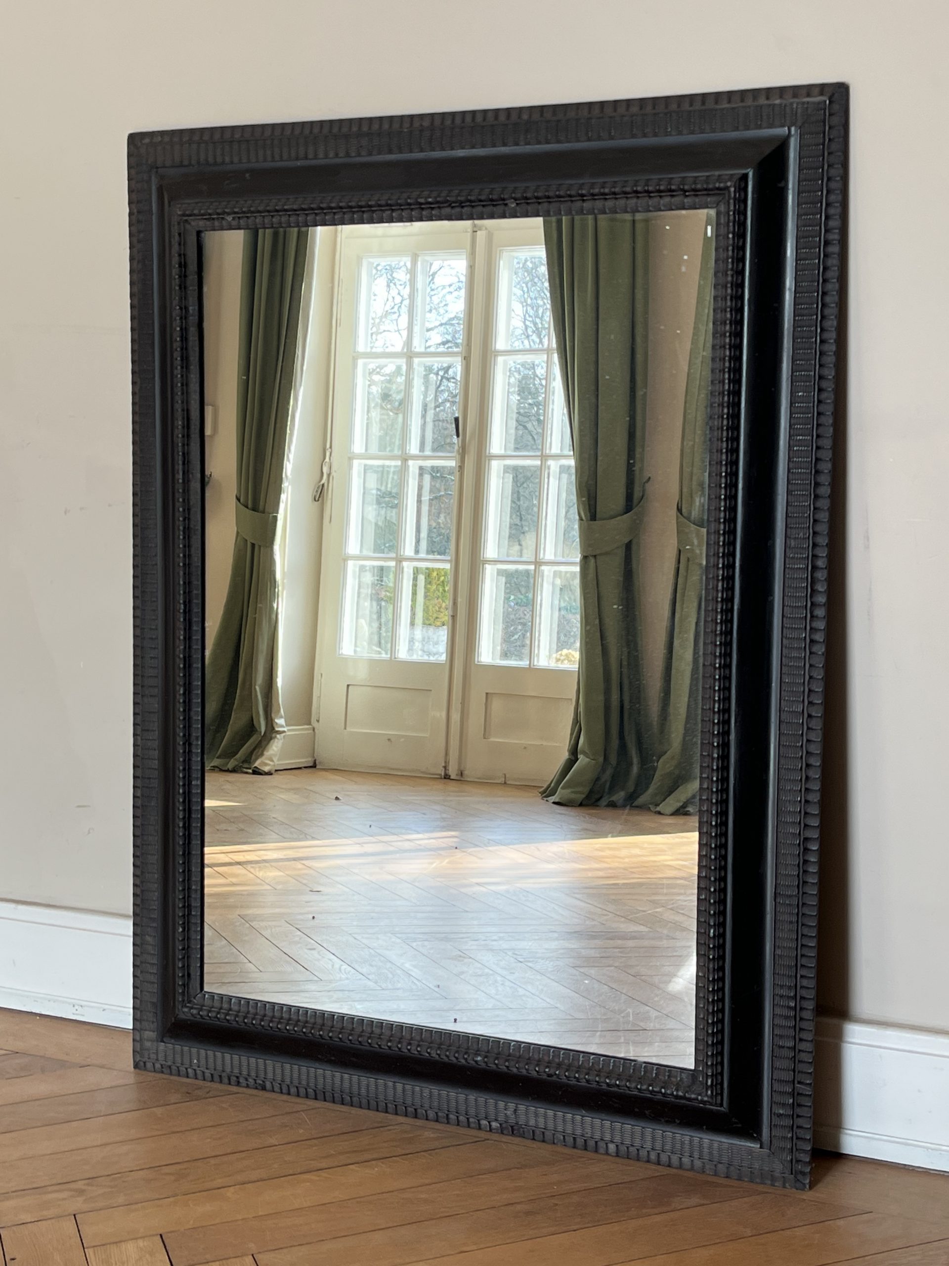 Large 19th Century Ebonized Mirror 