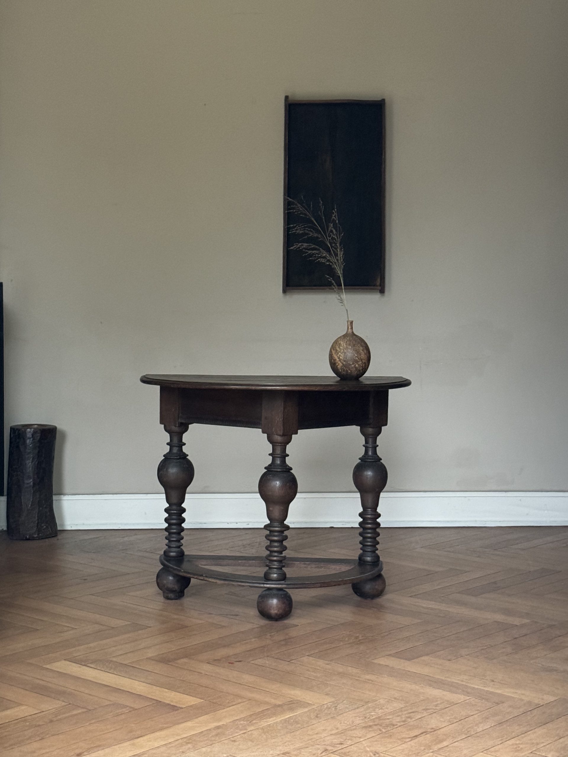 Oak Demi Lune Table