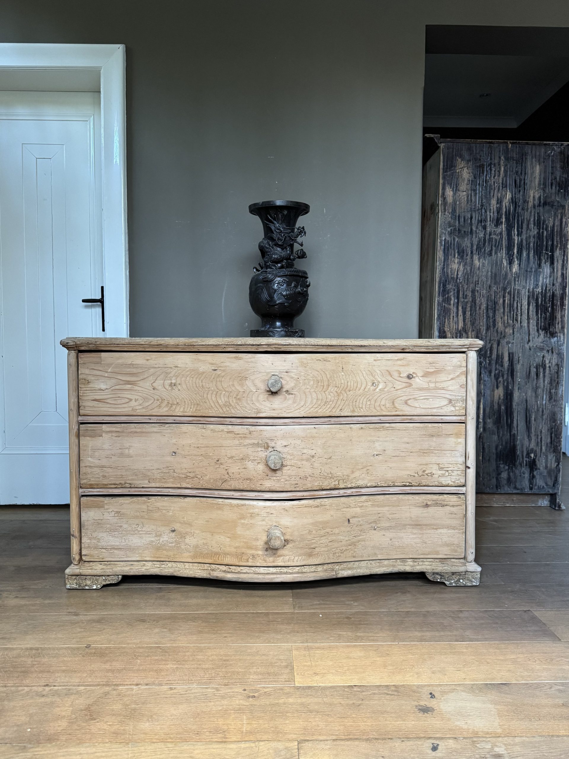 Swedish 18th Century Pine Serpentine Dresser 