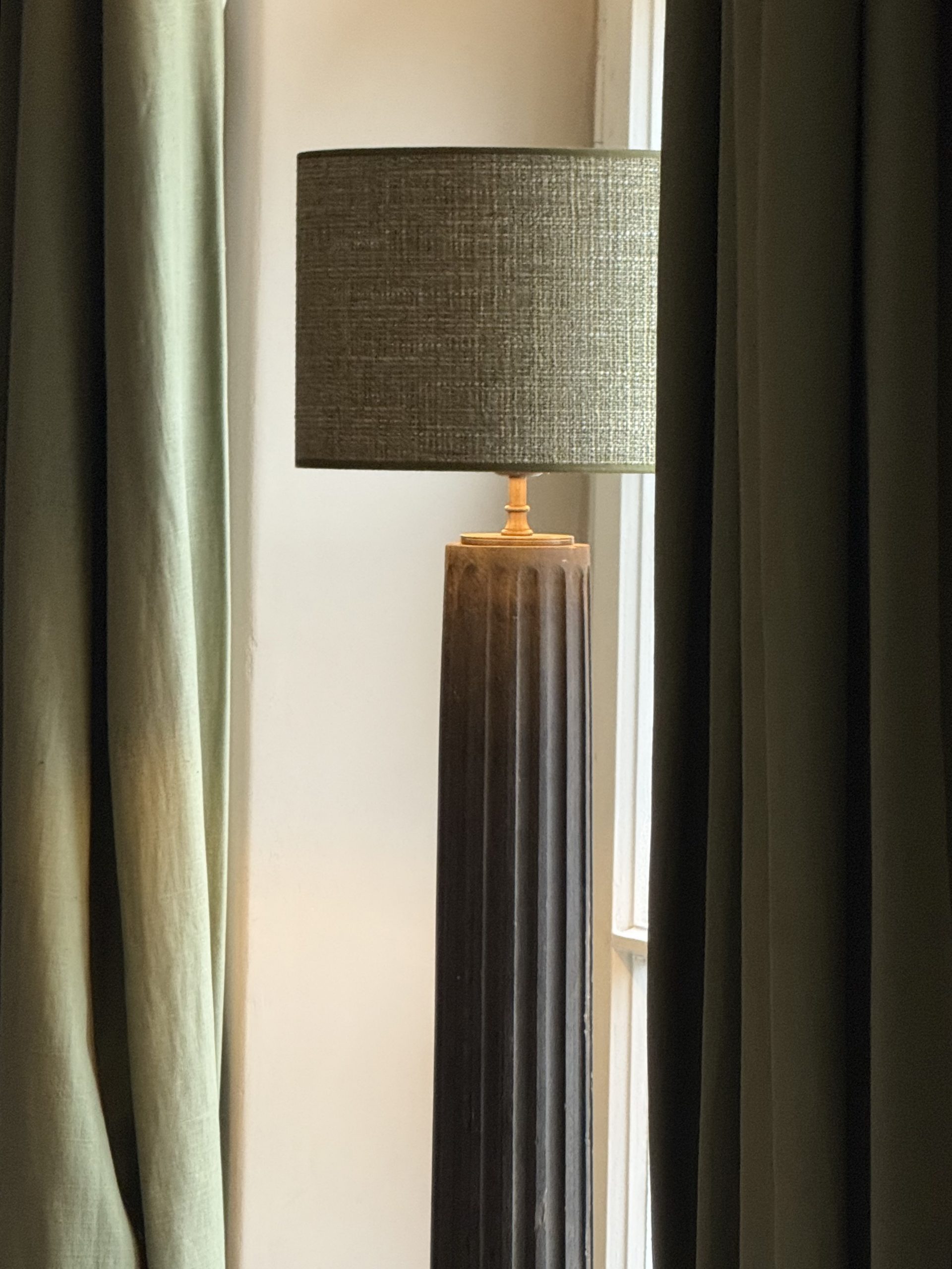 Pair of Floor Lamps - Carved Wooden Columns From Around 1780