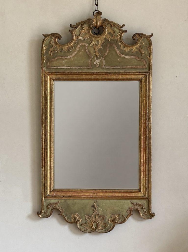 18th Century Baroque Giltwood Mirror 