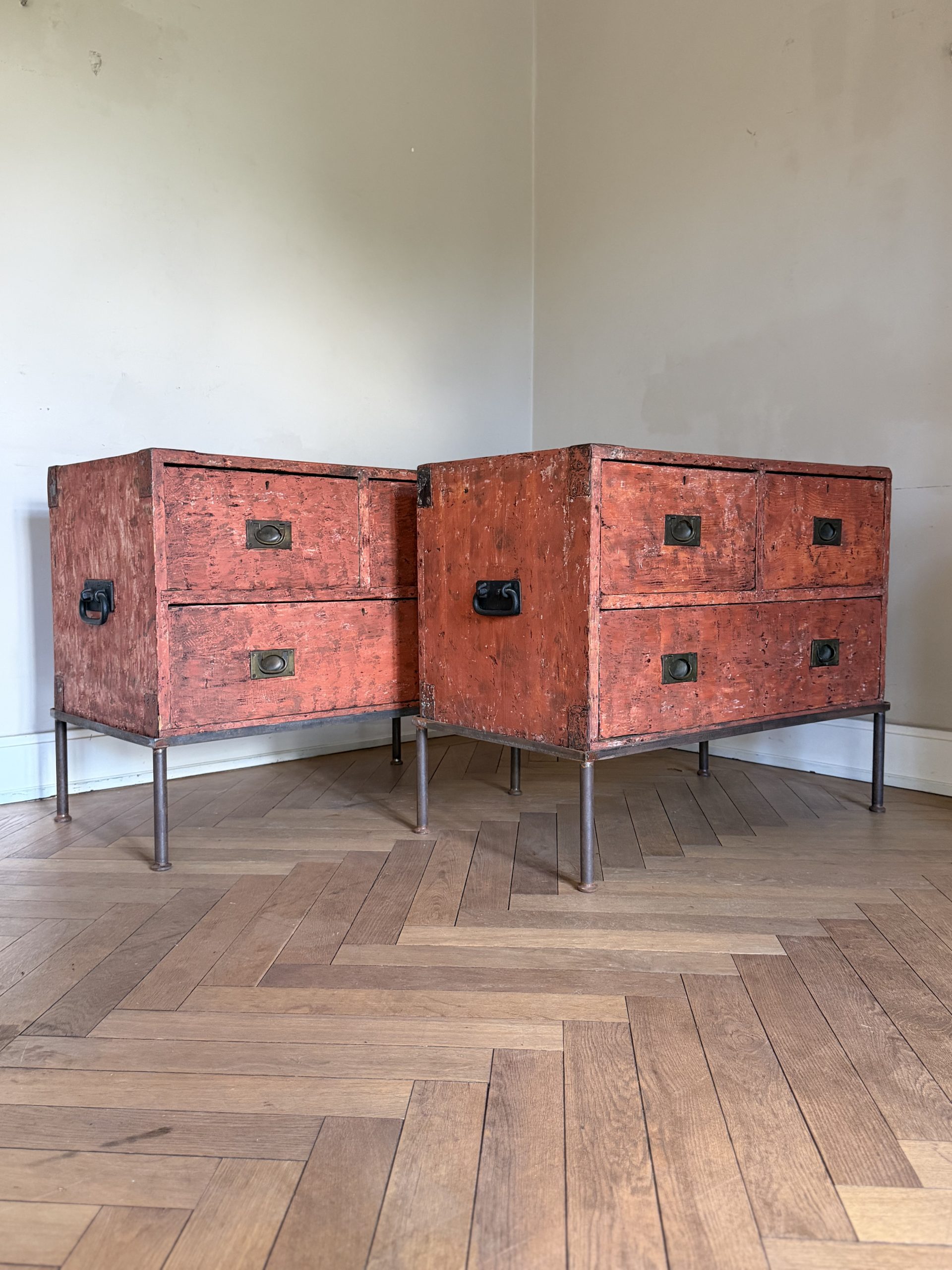 Pair of 19th Century Painted Commodes